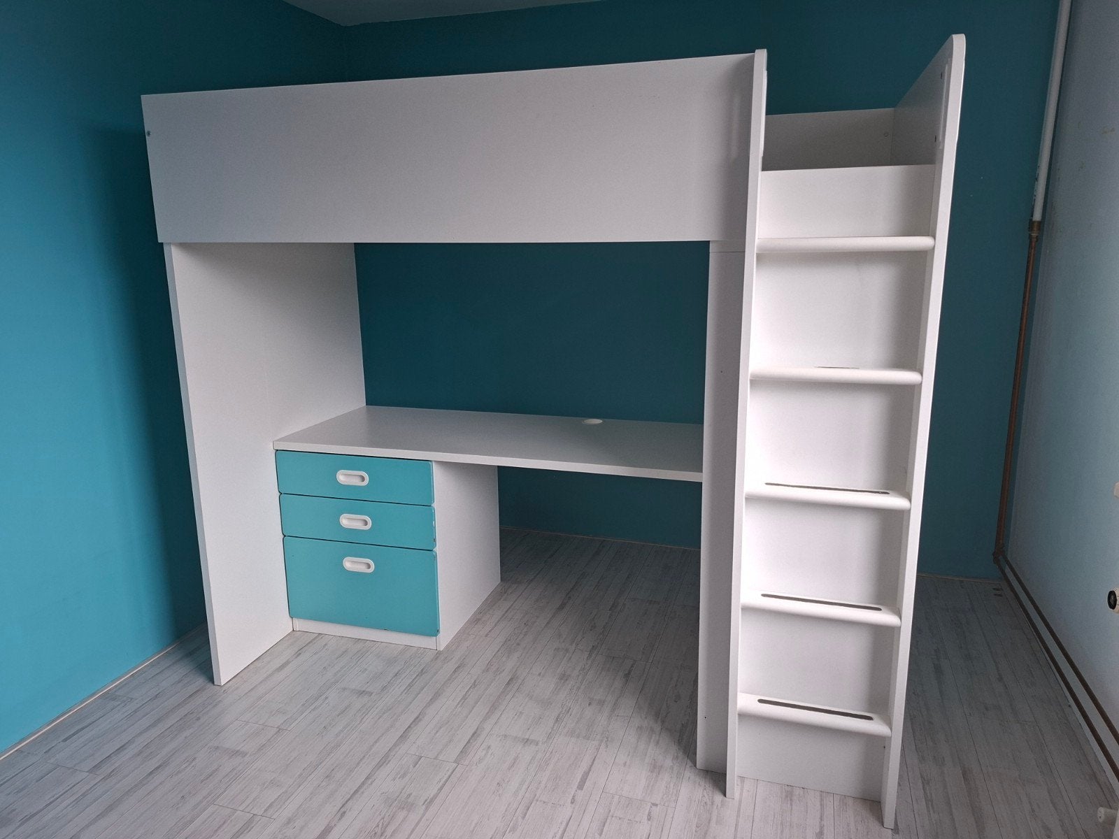 Stuva Hoogslaper met bureau 90x200cm, Ophalen, Gebruikt, Eenpersoons, 200 cm