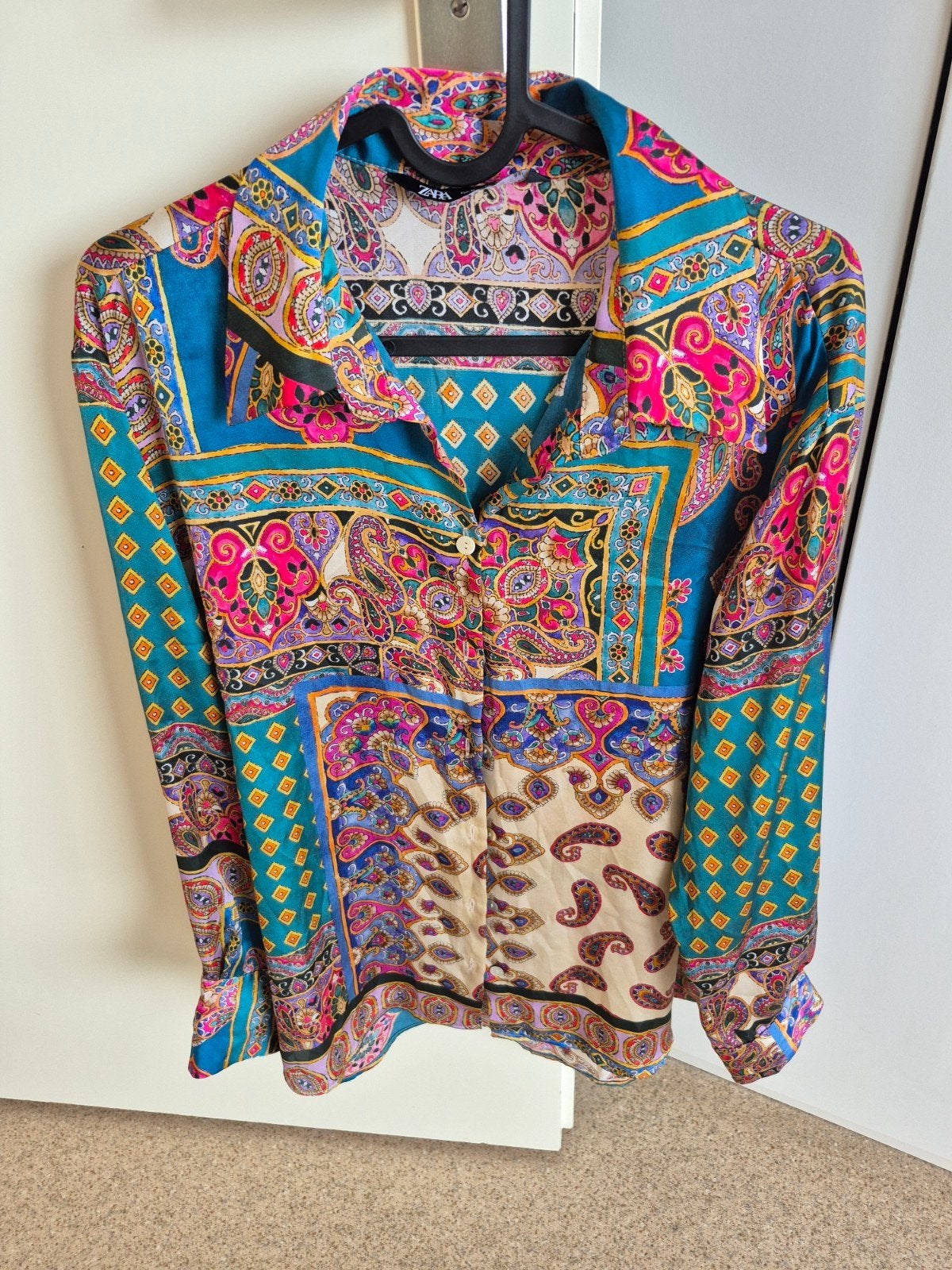 Zara Blouse met Paisley Print - Maat M, Maat 38/40 (M), Meerkleurig, Zara, Ophalen of Verzenden