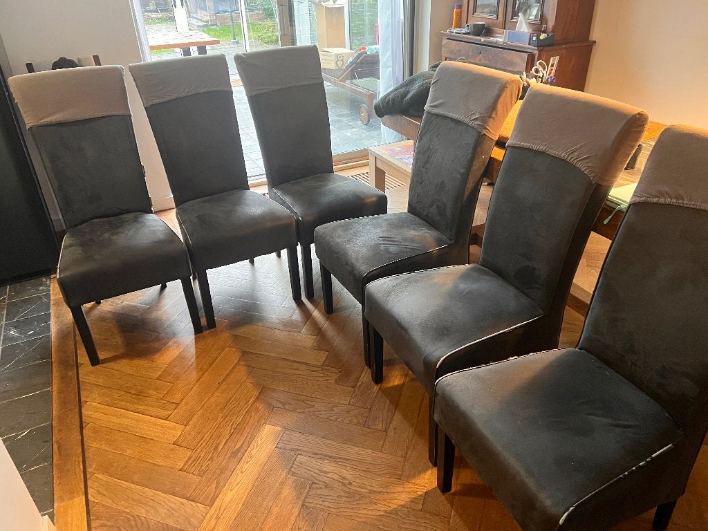 eetkamer stoelen (6), Ophalen, Overige materialen, Gebruikt, Grijs