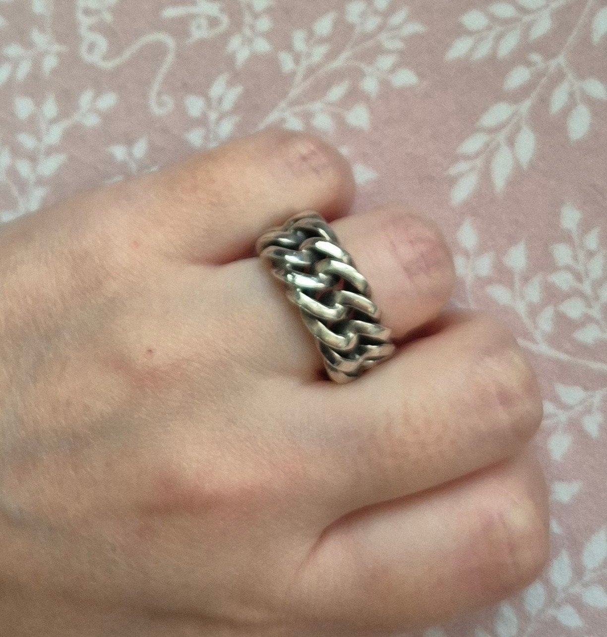 19 gram massief (925) zilveren ring, Gebruikt, Ophalen of Verzenden, 17 tot 18, Dame of Heer