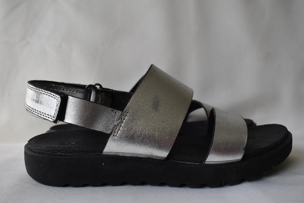 ECCO maat 40 sandalen leder met klittenband zgan, Ecco, Overige kleuren, Zo goed als nieuw, Sandalen of Muiltjes