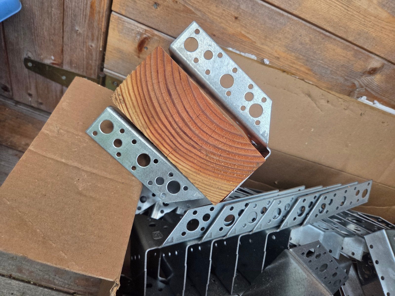 Partij Raveeldragers verzinkt 75 152 mm 30 stuks  balkdrage, Doe-het-zelf en Verbouw, Ophalen, Gebruikt, 100 tot 250 mm, Overige typen