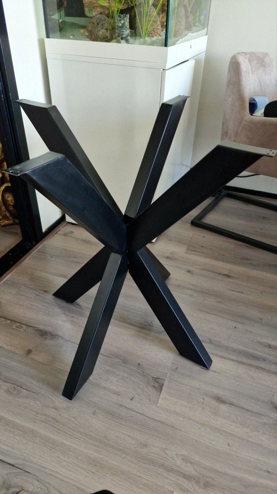 Zwarte metalen spinpoot voor ronde eettafel Ø100/110 cm, Huis en Inrichting, Tafelonderdelen, Ophalen