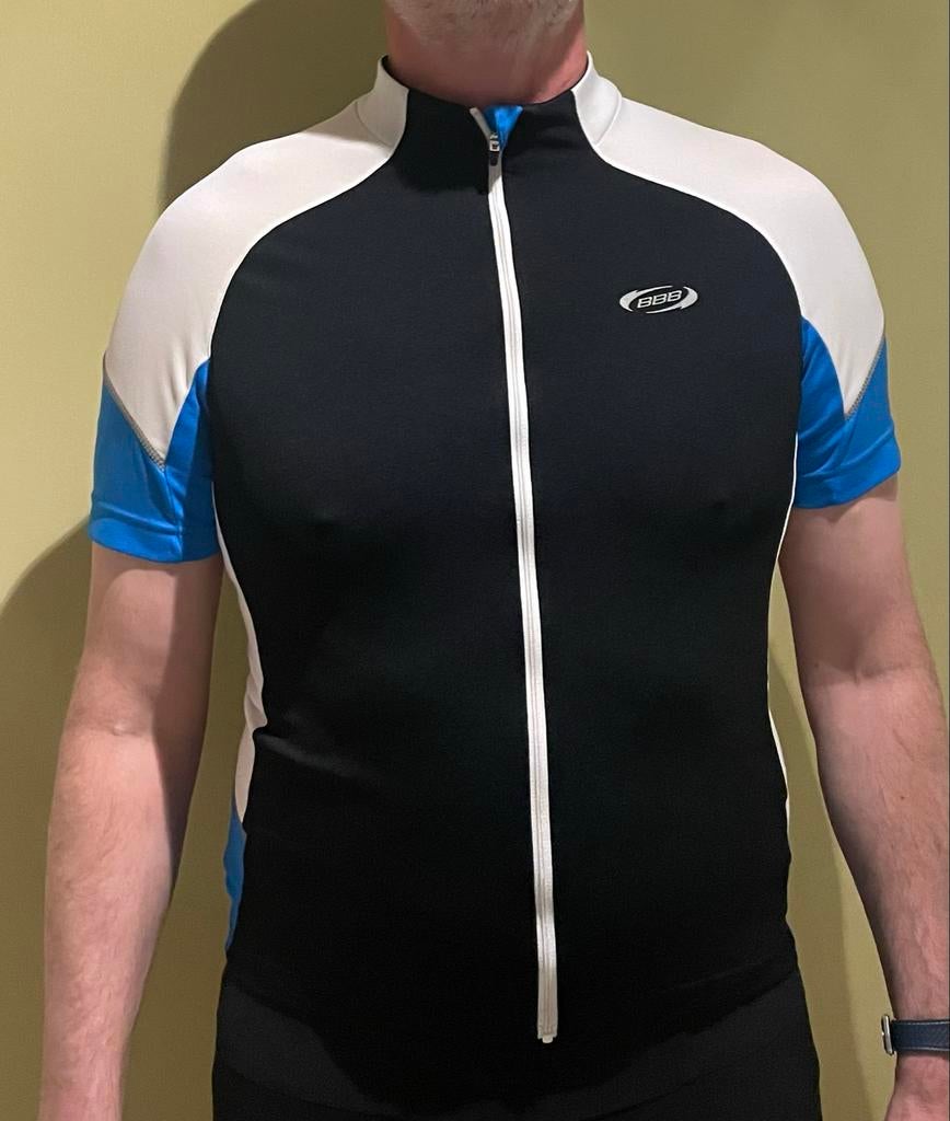 BBB Wielershirt Zwart Blauw Wit - Maat L, Fietsen en Brommers, Gebruikt, Heren, Ophalen of Verzenden, L