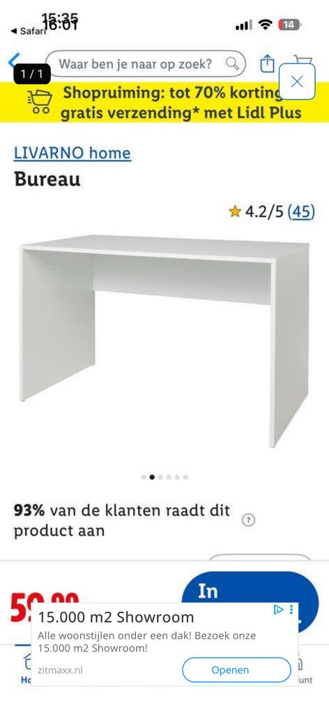 Bureau wit, Huis en Inrichting, Bureaus, Ophalen, Gebruikt