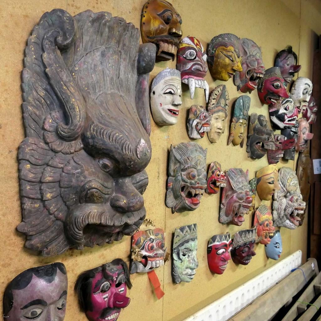 Masker MX5 Topeng Wayang Tribal Bali Java Shaman Indonesie, Antiek en Kunst, Kunst | Niet-Westerse kunst, Ophalen of Verzenden