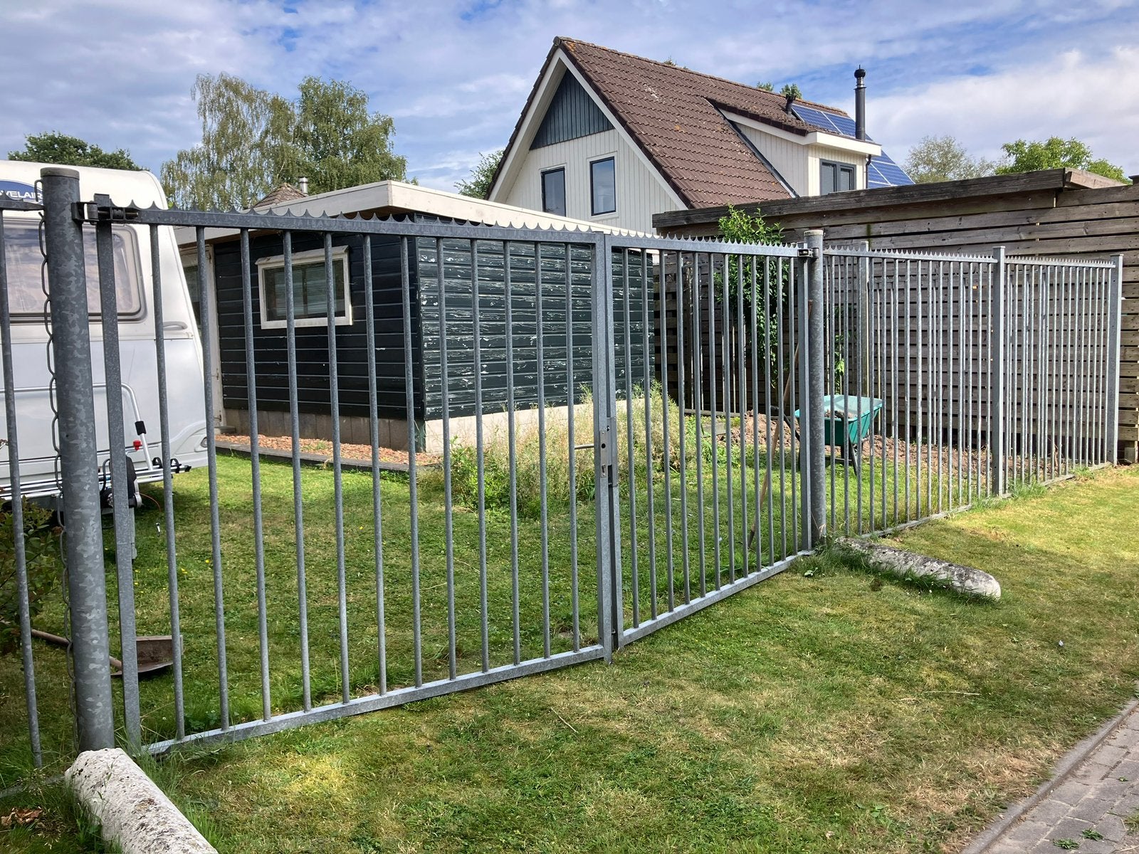 Ca 19m1 hekwerk inclusief poort, Tuin en Terras, Ophalen, Met poort, Gebruikt, Spijlenhekwerk