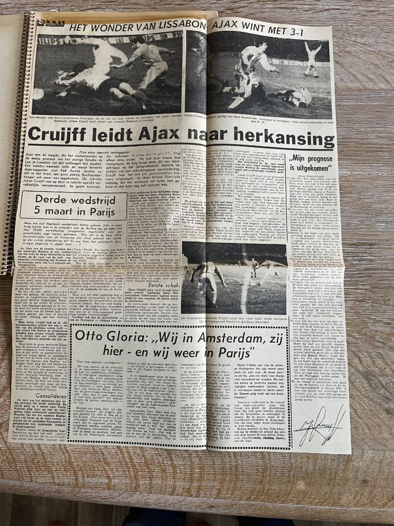 AJAX Europees voetbal 1968/69 en 1970/71, Verzamelen, Ophalen of Verzenden, Zo goed als nieuw, Ajax, Poster, Plaatje of Sticker