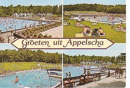 Ansichtkaart 	Appelscha	Zwembad	4-luik, Verzenden, 1980 tot heden, Gelopen, Friesland