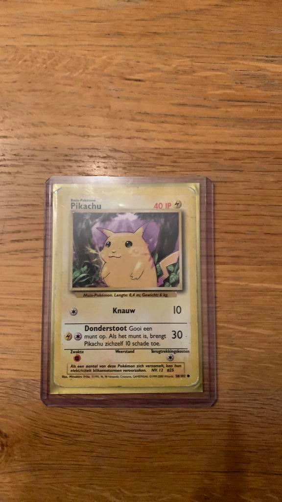 Pikachu Pokémon kaart Nederlands 1999-2000, Ophalen of Verzenden, Gebruikt, Losse kaart