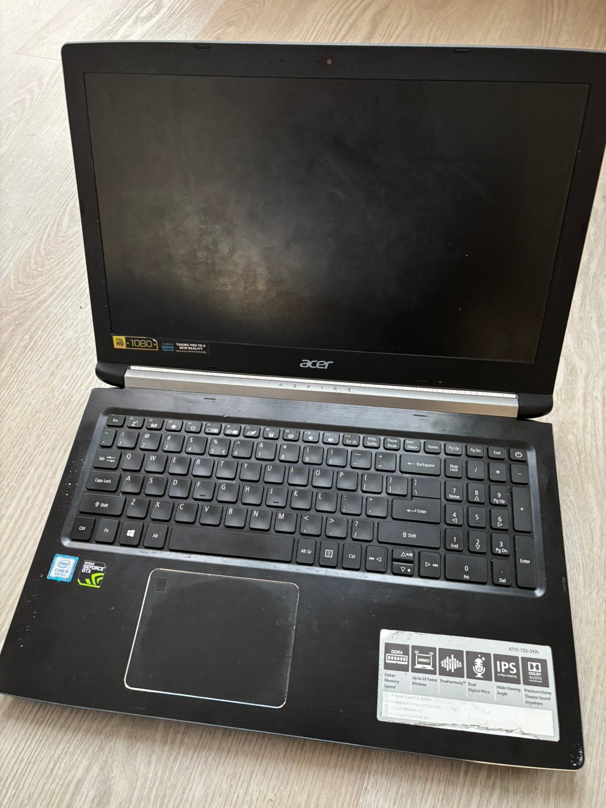Laptop acer, Met videokaart, 2 tot 3 Ghz, Qwerty, 8 GB