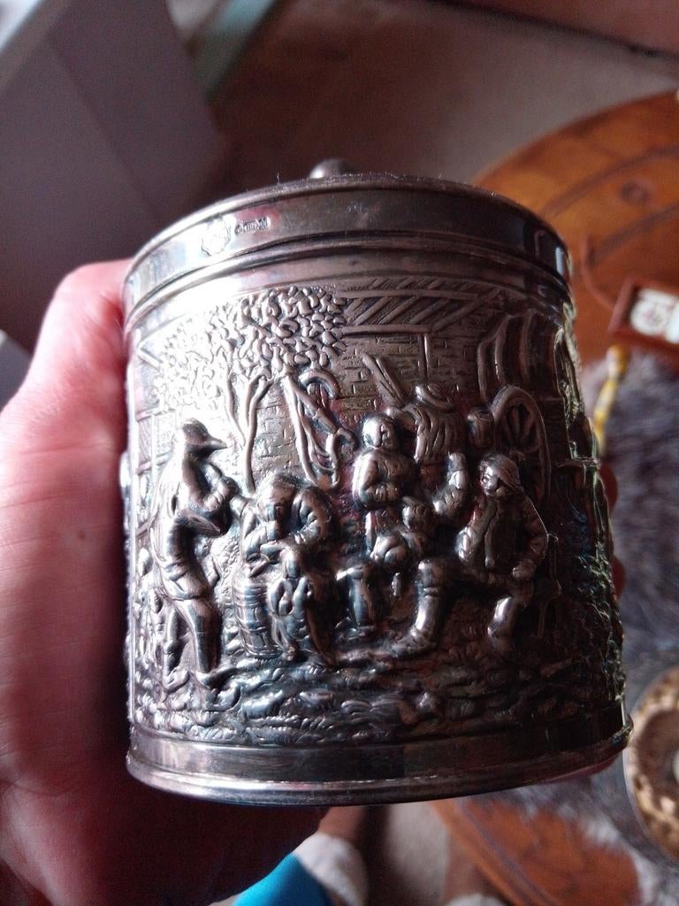 Verzilverde theepot Douwe Egberts, Ophalen of Verzenden