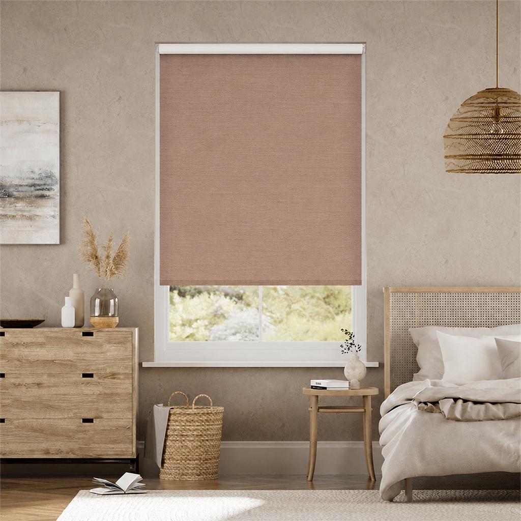 Linnen Mix Dusky Roze Rolgordijn 170x170cm, Huis en Inrichting, Stoffering | Gordijnen en Lamellen, Nieuw, 150 tot 200 cm, 150 tot 200 cm