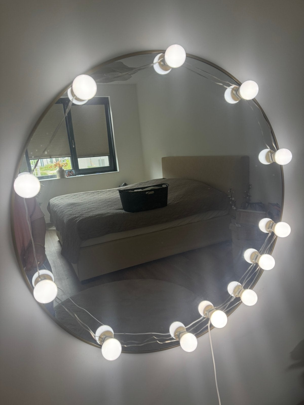 Ronde spiegel, Huis en Inrichting, Woonaccessoires | Spiegels, Minder dan 50 cm, Rond, Ophalen of Verzenden, Zo goed als nieuw