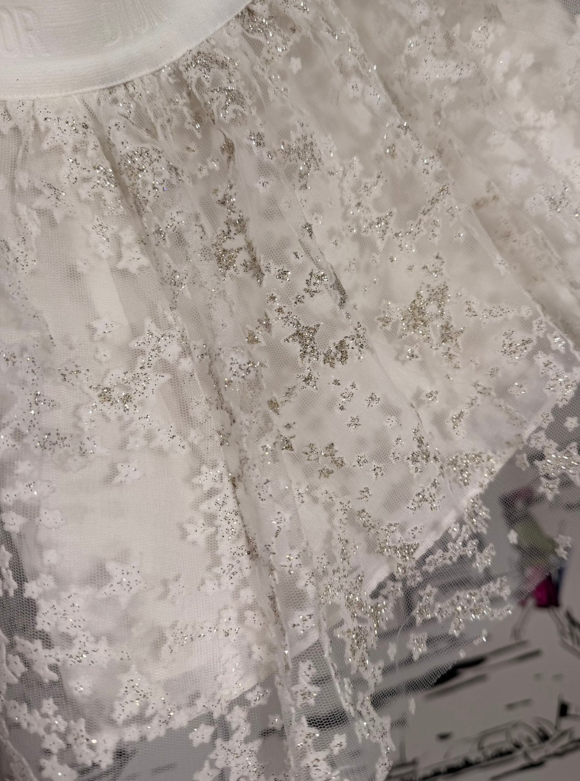 Dior tule rok met glitter en logo band maat 4 (520 euro), Dior, Gebruikt, Customercare@dior.com, Jurk of Rok