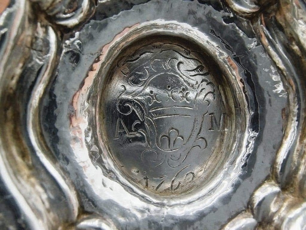 Zilveren brandewijnkom, Nederland, 1763, Antiek en Kunst, Verzenden, Zilver