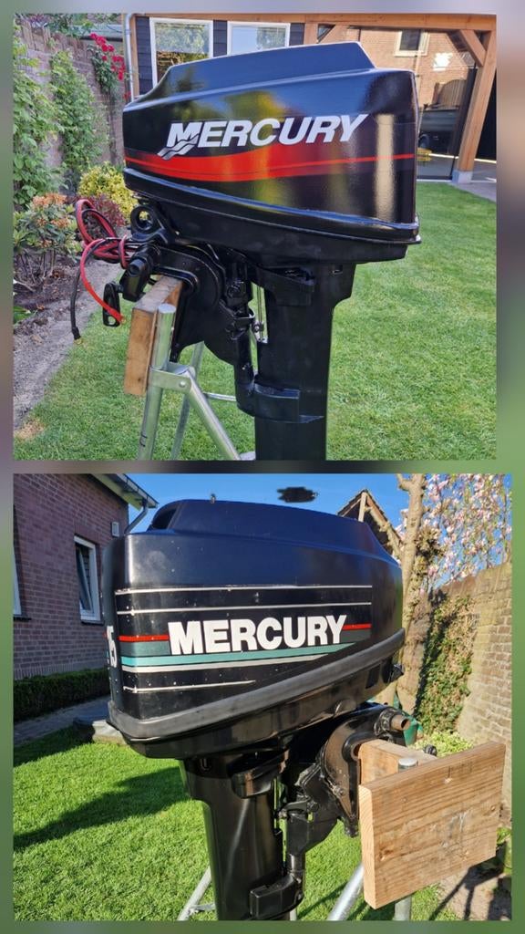 2x Mercury 15pk 2 takt  langstaart, Watersport en Boten, Buiten- en Binnenboordmotoren, Ophalen, Benzine, 10 tot 30 pk