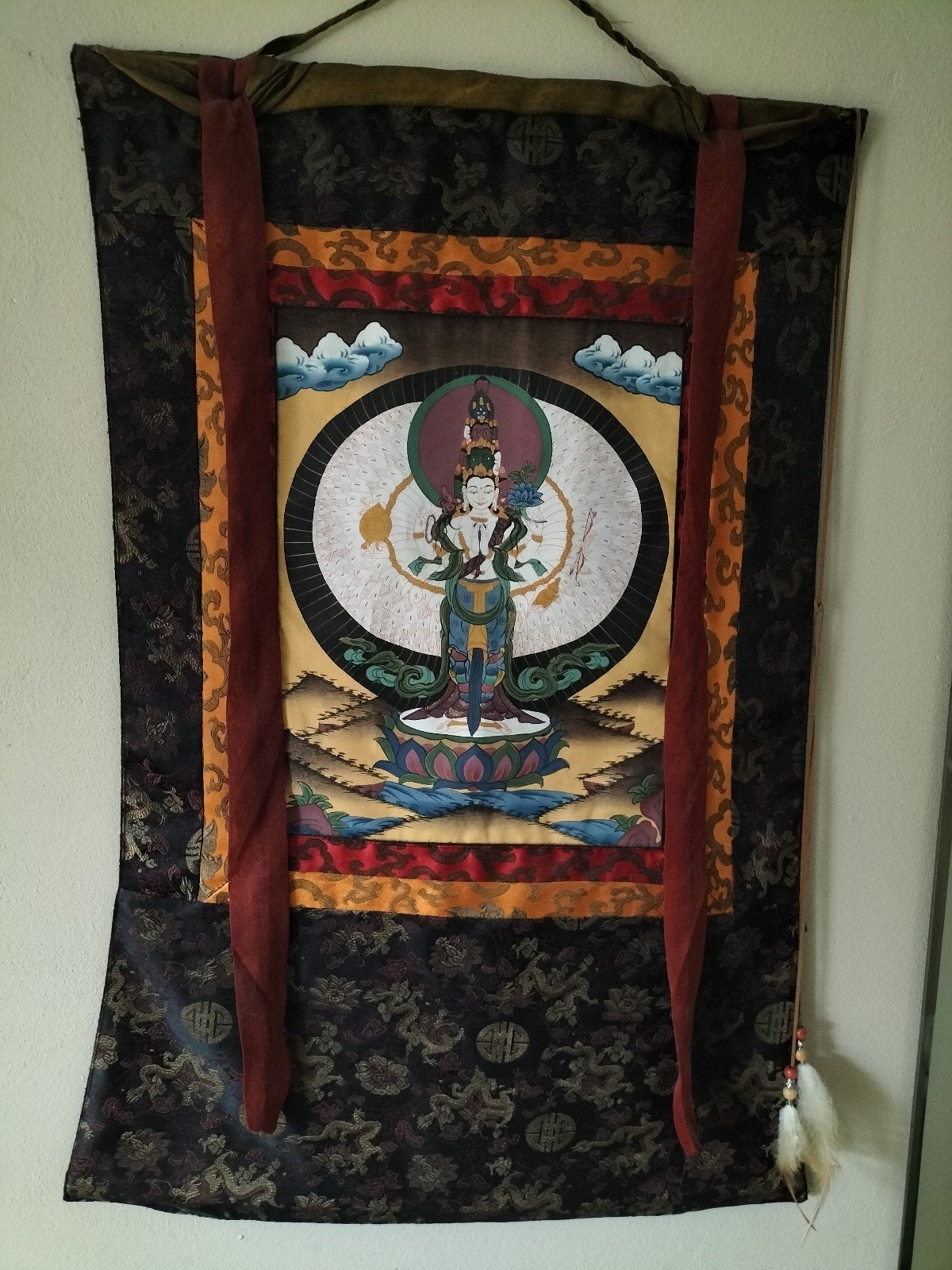 Boeddhistische Thanka - 50x80 cm, Op te hangen, Meerkleurig, Tibet, Ophalen