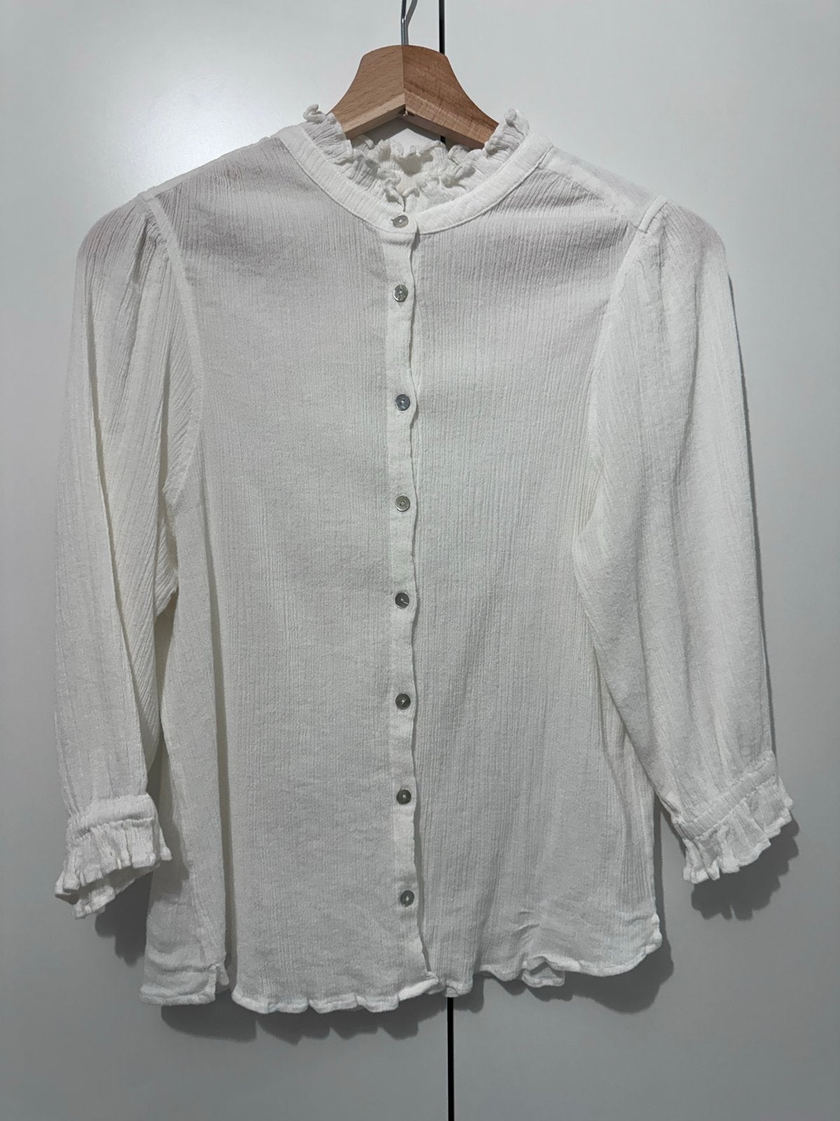 OU. Studio Amsterdam blouse maat L, Ophalen of Verzenden, Zo goed als nieuw, Maat 42/44 (L), Wit