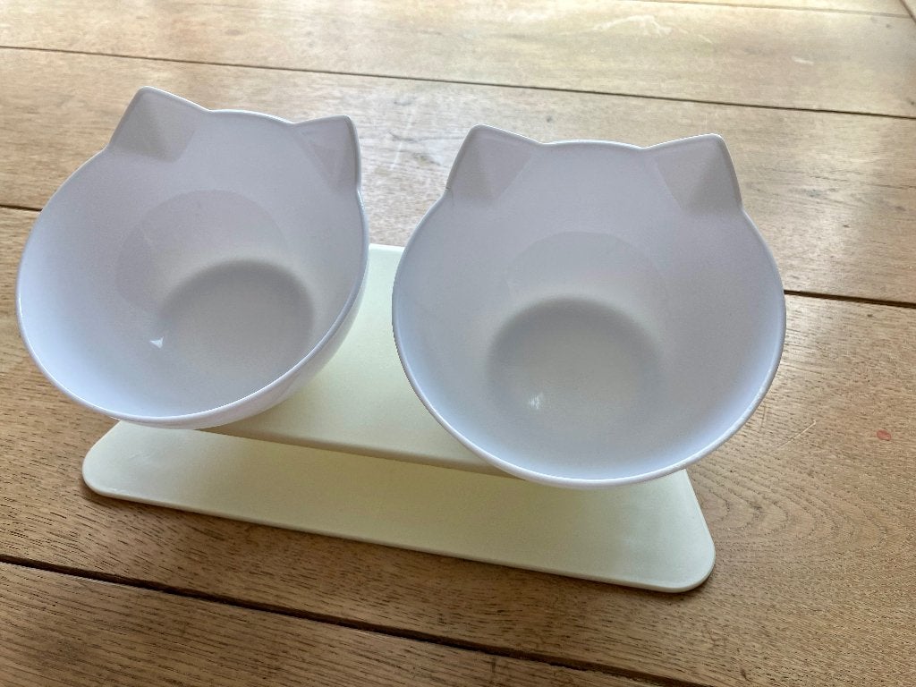 Voerbak ergonomisch kat inc. container, Dieren en Toebehoren, Ophalen, Gebruikt