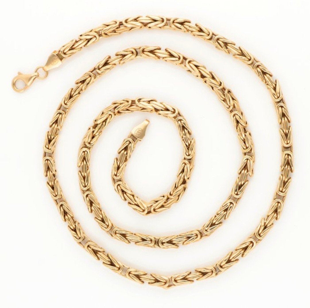 14 Karaat Gouden Koningsketting 585 - 61.5 cm - 21.93 gr, Ophalen of Verzenden, Goud
