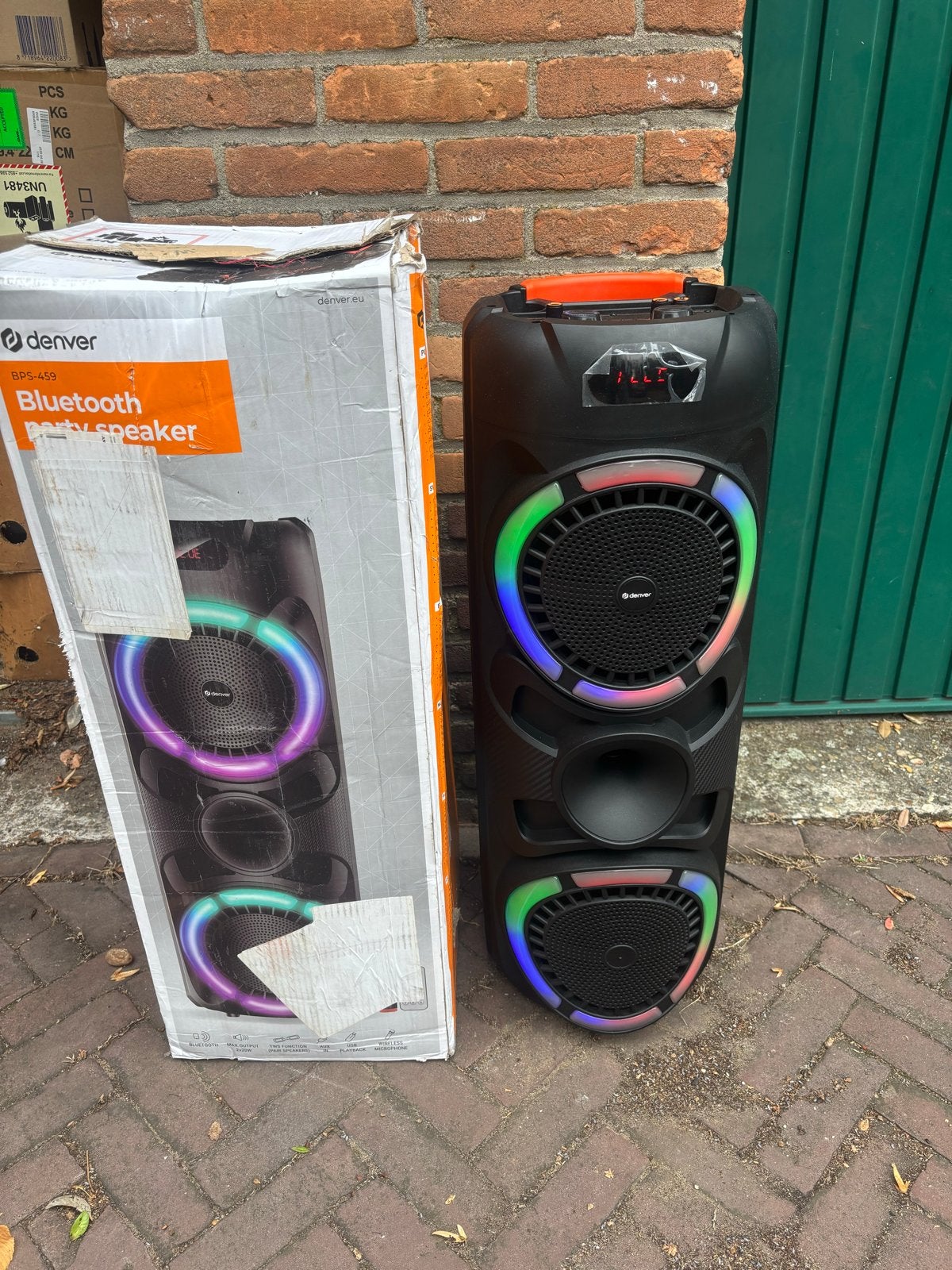 SHOWMODEL Denver XL Bluetooth Speaker Box Karaoke NIEUW, Audio, Tv en Foto, Party speaker, Ophalen of Verzenden, Zo goed als nieuw