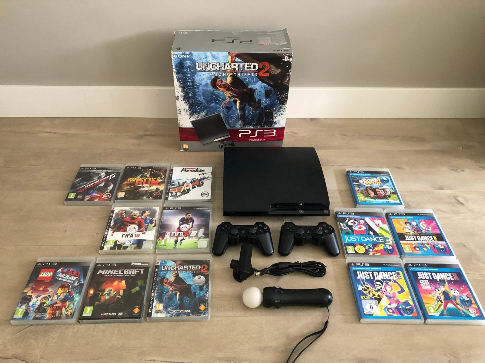 PS3 Slim 250GB met 2 controllers en 18 spellen, Spelcomputers en Games, Spelcomputers | Sony PlayStation 3, Met 2 controllers