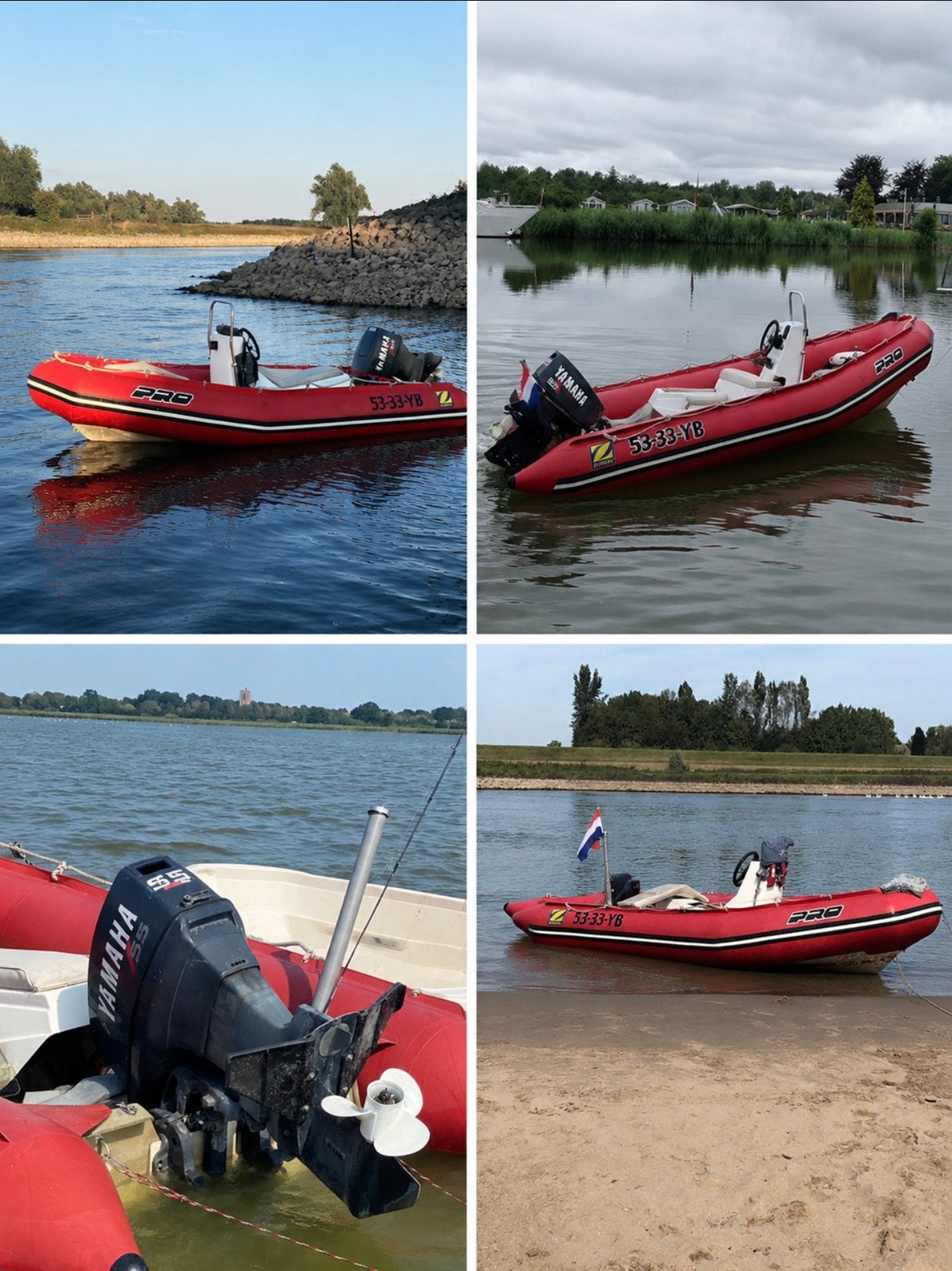 Zodiac PRO  Yamaha 55 pk 2t, Watersport en Boten, Speedboten, Ophalen, Gebruikt, Benzine, Buitenboordmotor