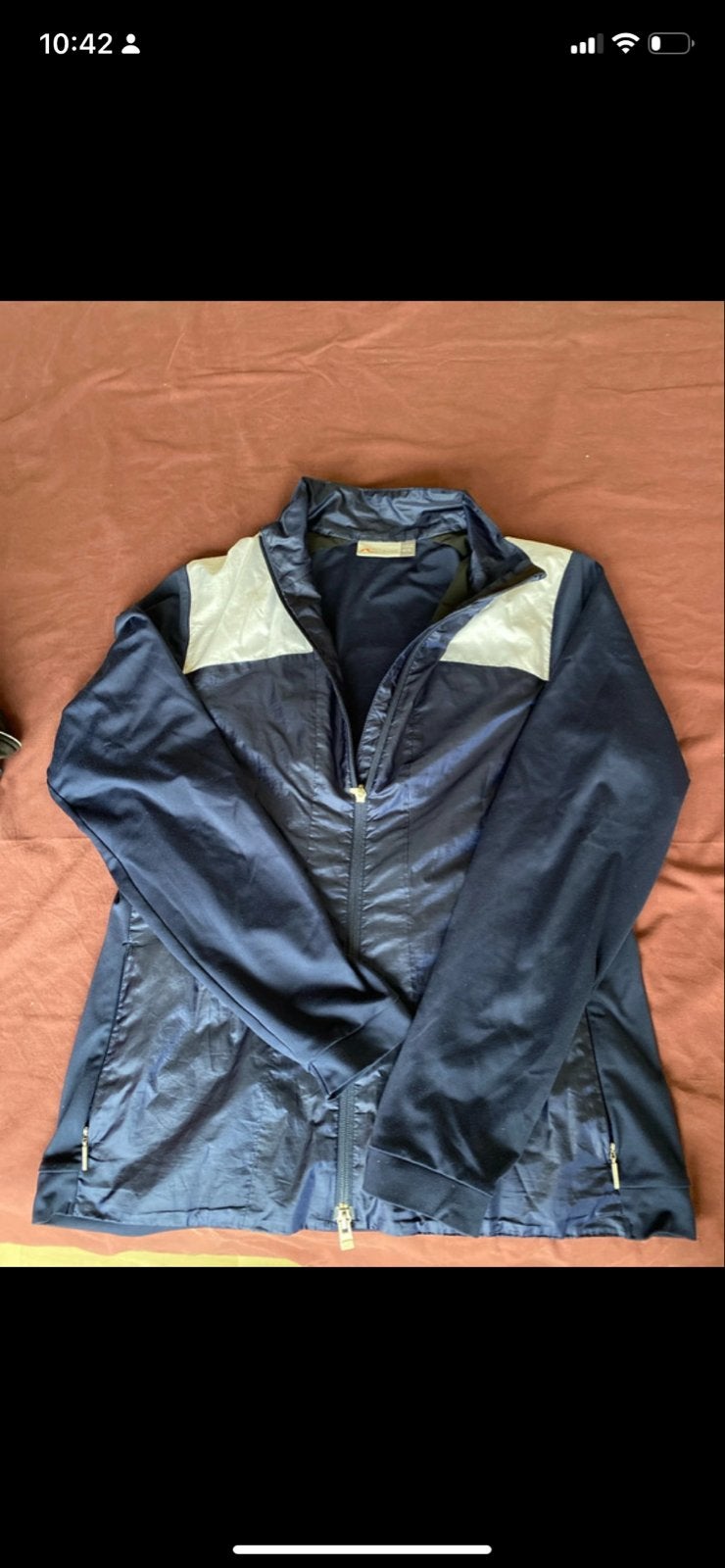 KJUS Jas - Donkerblauw met witte accenten, Ophalen of Verzenden, Zo goed als nieuw, Maat 42/44 (L), Blauw