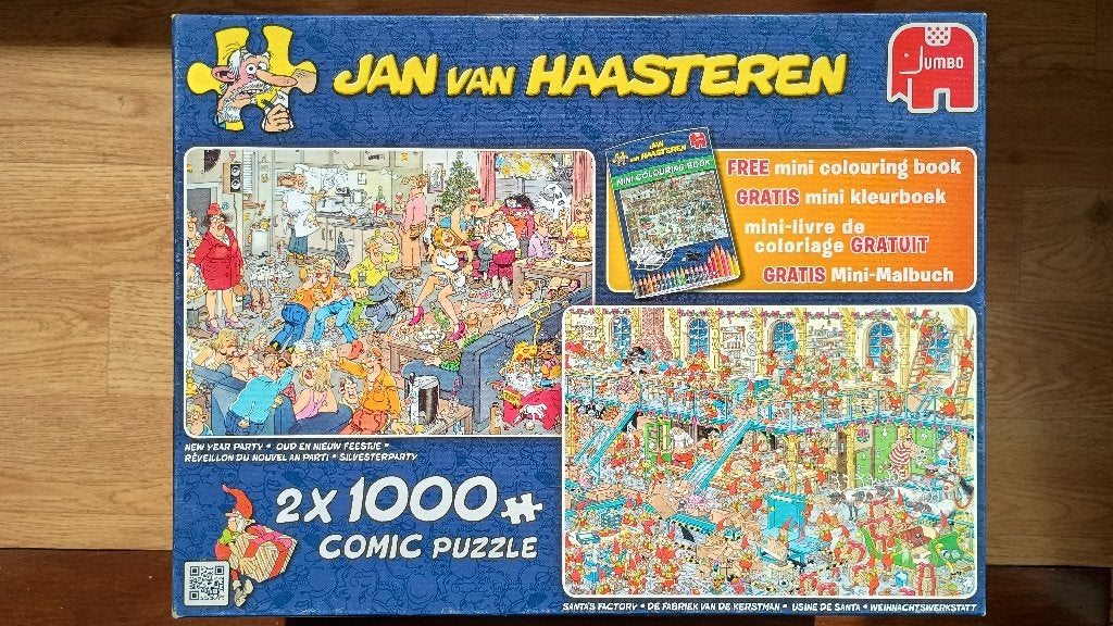 Puzzle 2 x 1000 stukjes Jan van Haasteren, Hobby en Vrije tijd, Ophalen of Verzenden, 500 t/m 1500 stukjes, Gebruikt, Legpuzzel