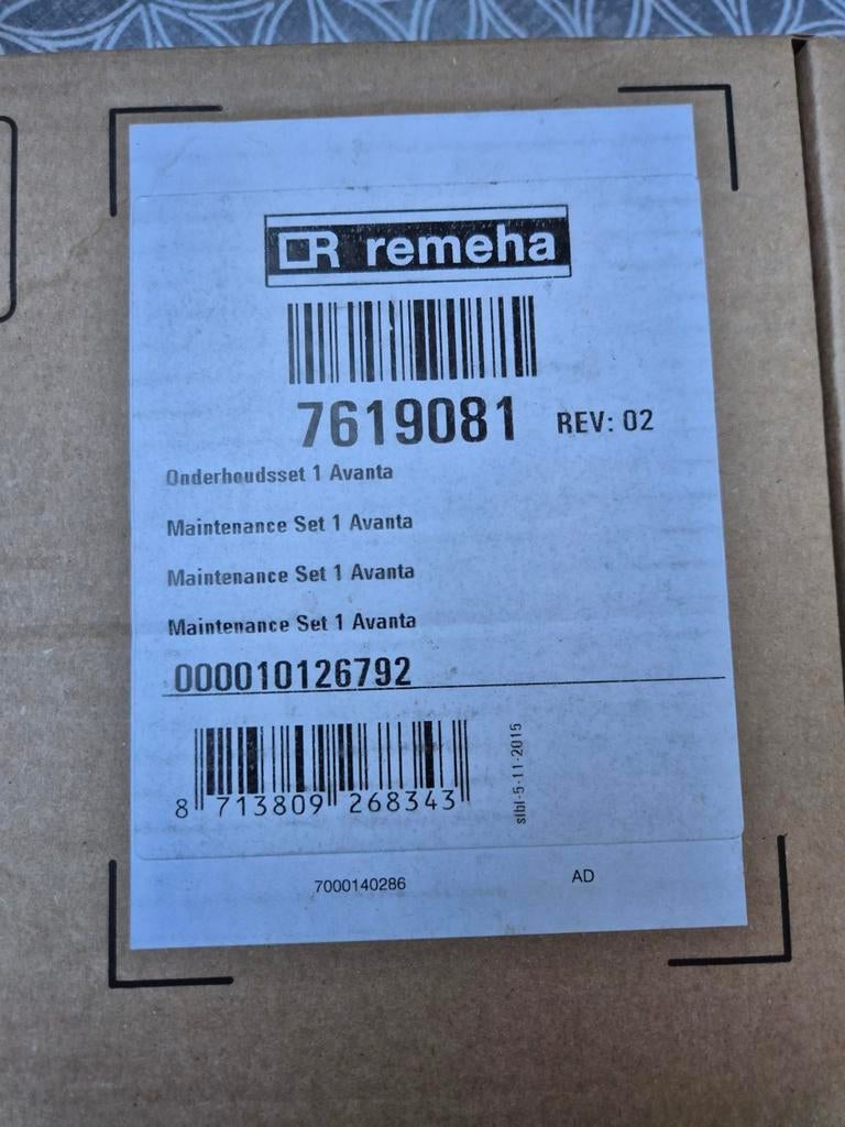 Remeha Avanta Onderhoudsset 1 - Nieuw, Ophalen of Verzenden, Nieuw, Overige typen
