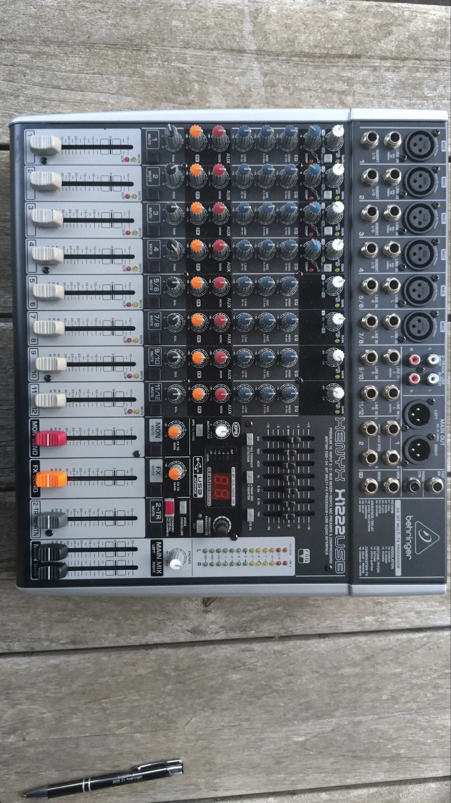 Behringer Xenyx X1222USB Mixer - Zo goed als nieuw, Ophalen of Verzenden, Zo goed als nieuw, 10 tot 20 kanalen, Microfooningang