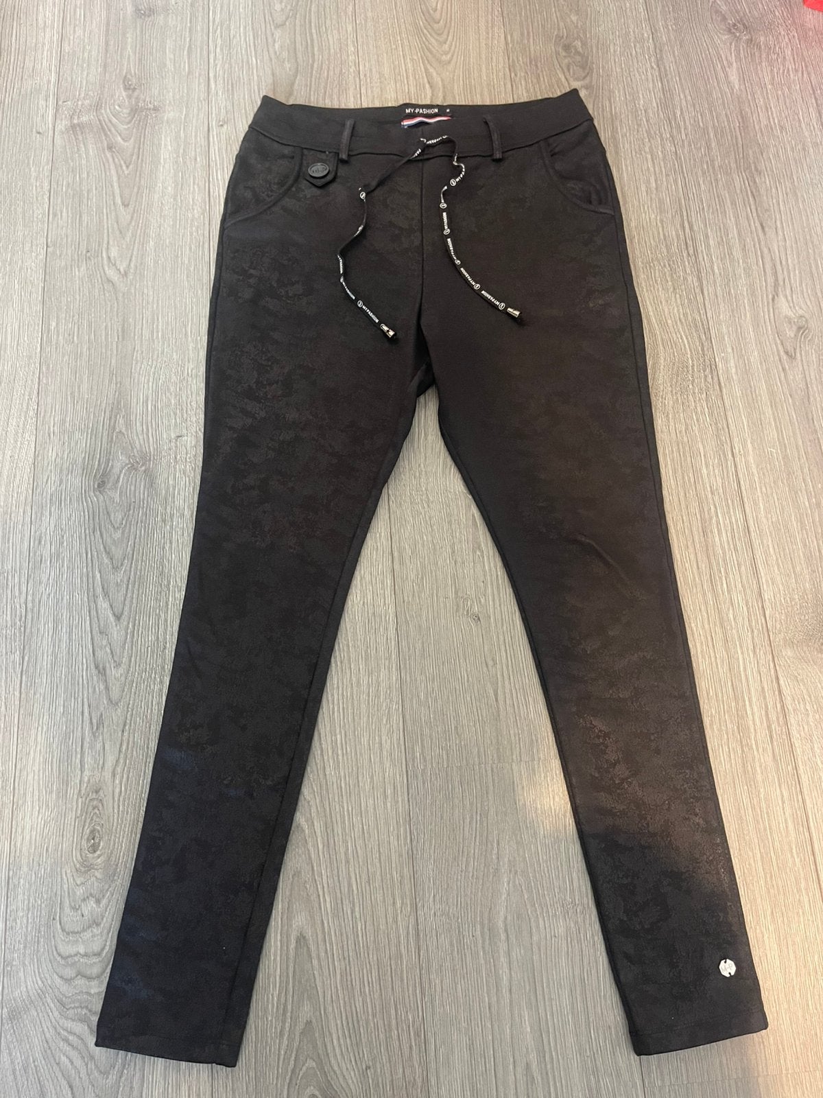 MY PASHION gave zwarte stretch broek rekbare taille maat L, Kleding | Dames, Zwart, Maat 42/44 (L), Ophalen of Verzenden, Zo goed als nieuw