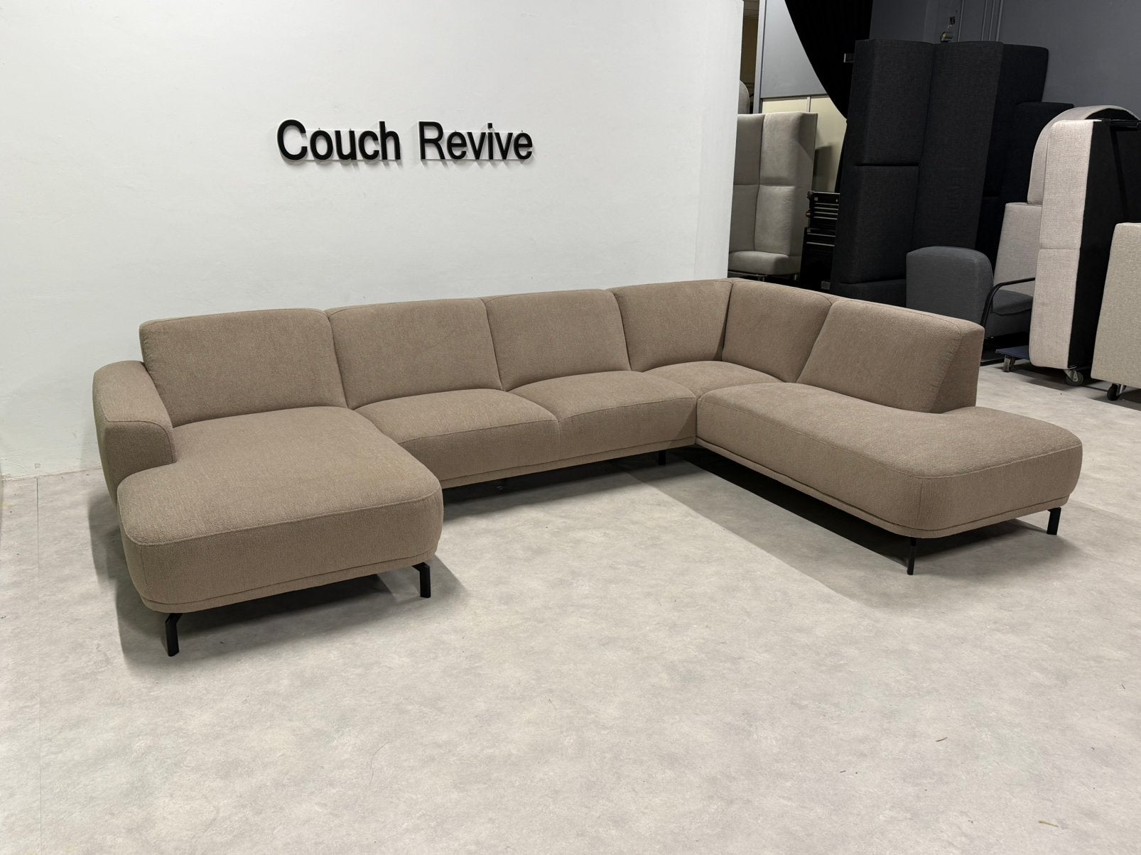 Trendhopper Mia Beige U-bank 345-225 | Gratis levering, Info@couchrevive.nl, -, Couch Revive, Ophalen of Verzenden