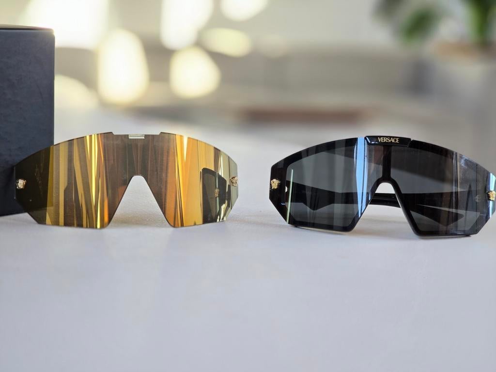 Versace Zonnebril met verwisselbare glazen, Zonnebril, Zwart, Gianni Versace, Ophalen of Verzenden