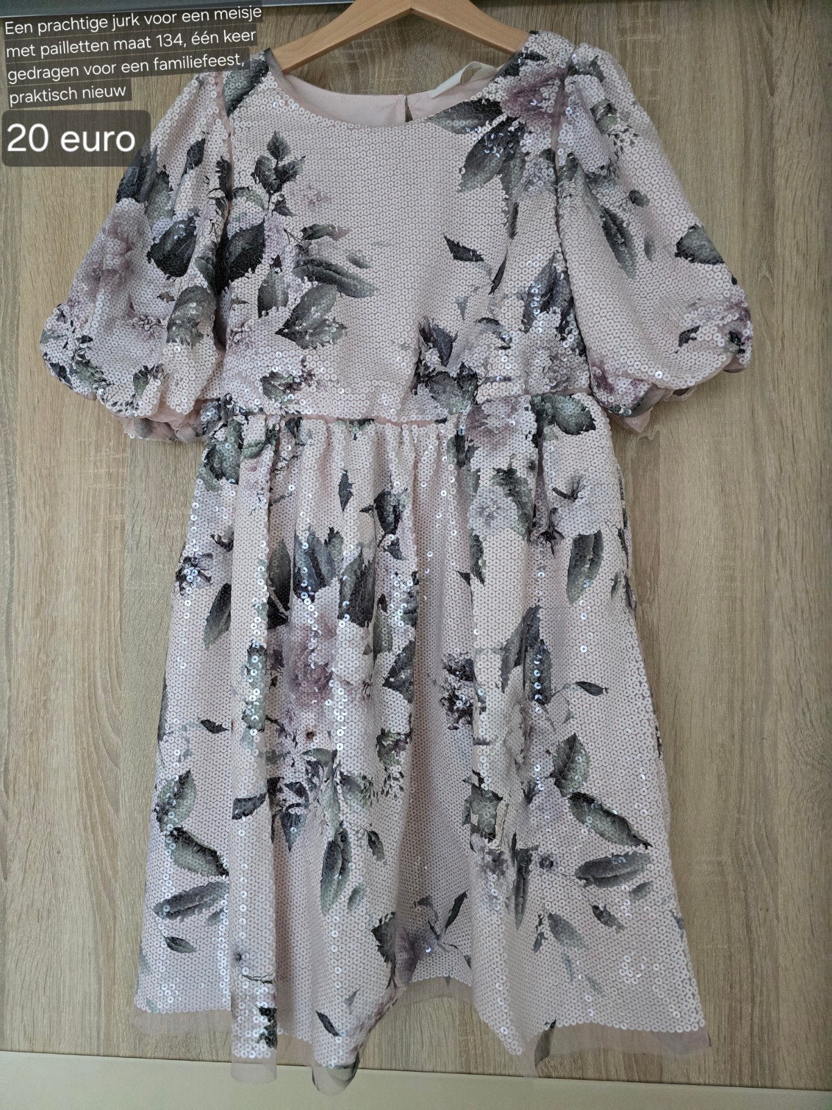 H&M Meisjesjurk met pailletten, maat 134 Perfecte staat, Meisje, H&M, Ophalen of Verzenden, Zo goed als nieuw
