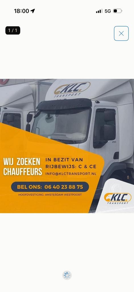 Gezocht vrachtwagenchauffeurs rijbewijs C en CE, Vacatures, Vacatures | Chauffeurs, 33 - 40 uur, Overige niveaus