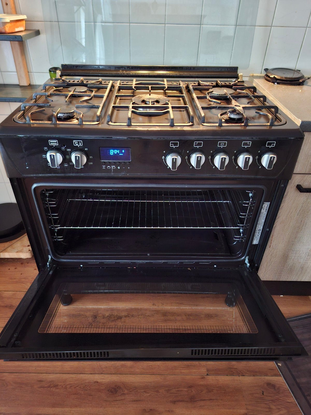 gasfornuis 90 cm binnen glasplaat ontbreekt, Witgoed en Apparatuur, Fornuizen, Ophalen, 60 cm of meer, Gas, Vrijstaand