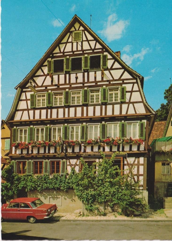 Duitsland, Waiblingen met auto , Opel Rekord P2, Ophalen of Verzenden, 1960 tot 1980, Ongelopen, Duitsland