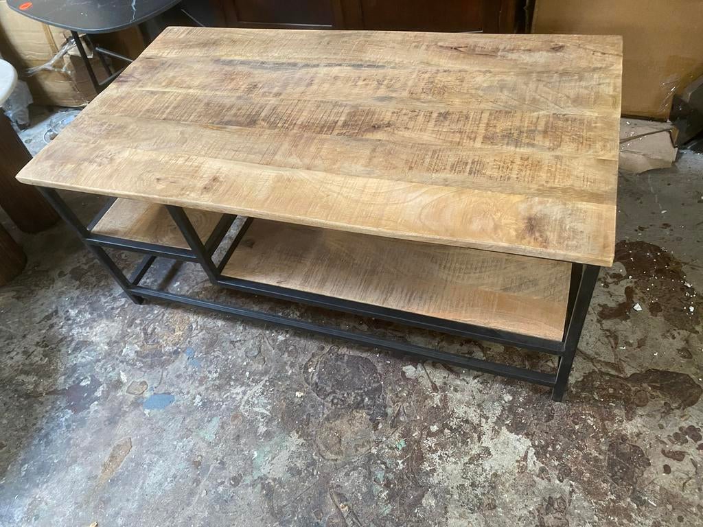 Salontafel mangohout 60x120x47 cm - Nieuw in doos!, Huis en Inrichting, Tafels | Salontafels, Ophalen, 100 tot 150 cm, Nieuw, 50 tot 100 cm