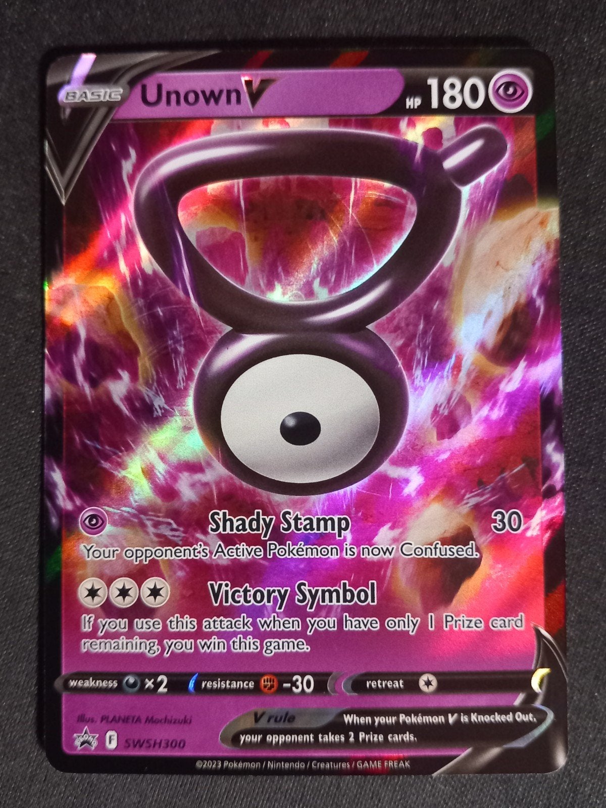 Pokemon Unown V SWSH300 Black Star Promo NM, Verzenden, Zo goed als nieuw, Losse kaart, Foil