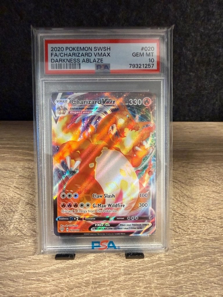 Pokémon | Charizard Vmax | Psa 10 | 020/189 | 2020 | Holo, Ophalen of Verzenden, Zo goed als nieuw