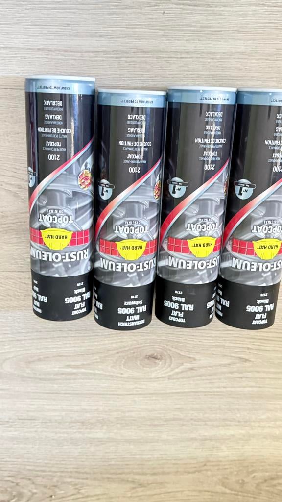 Rust-oleum topcoat 4stuks zwart maat, Ophalen, Nieuw