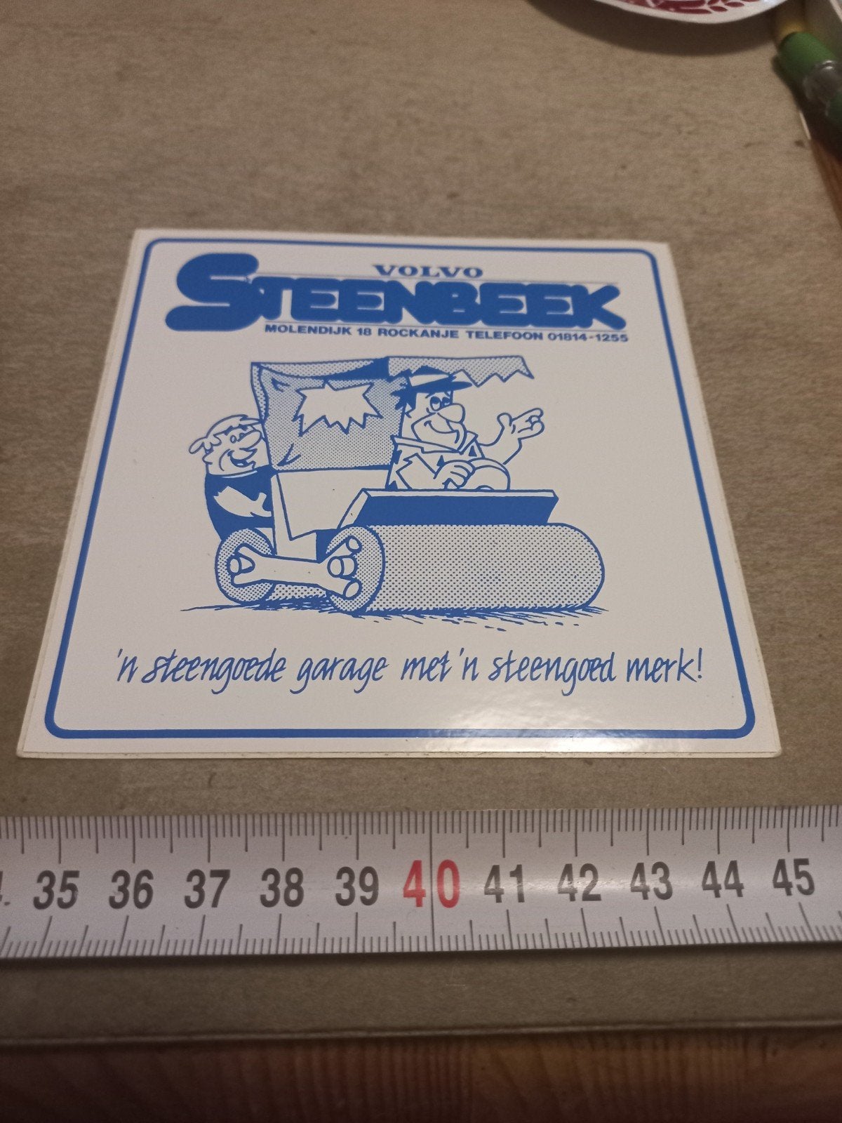 Vintage Volvo Steenbeek Sticker - 'n steengoede garage, Verzamelen, Ophalen of Verzenden, Gebruikt