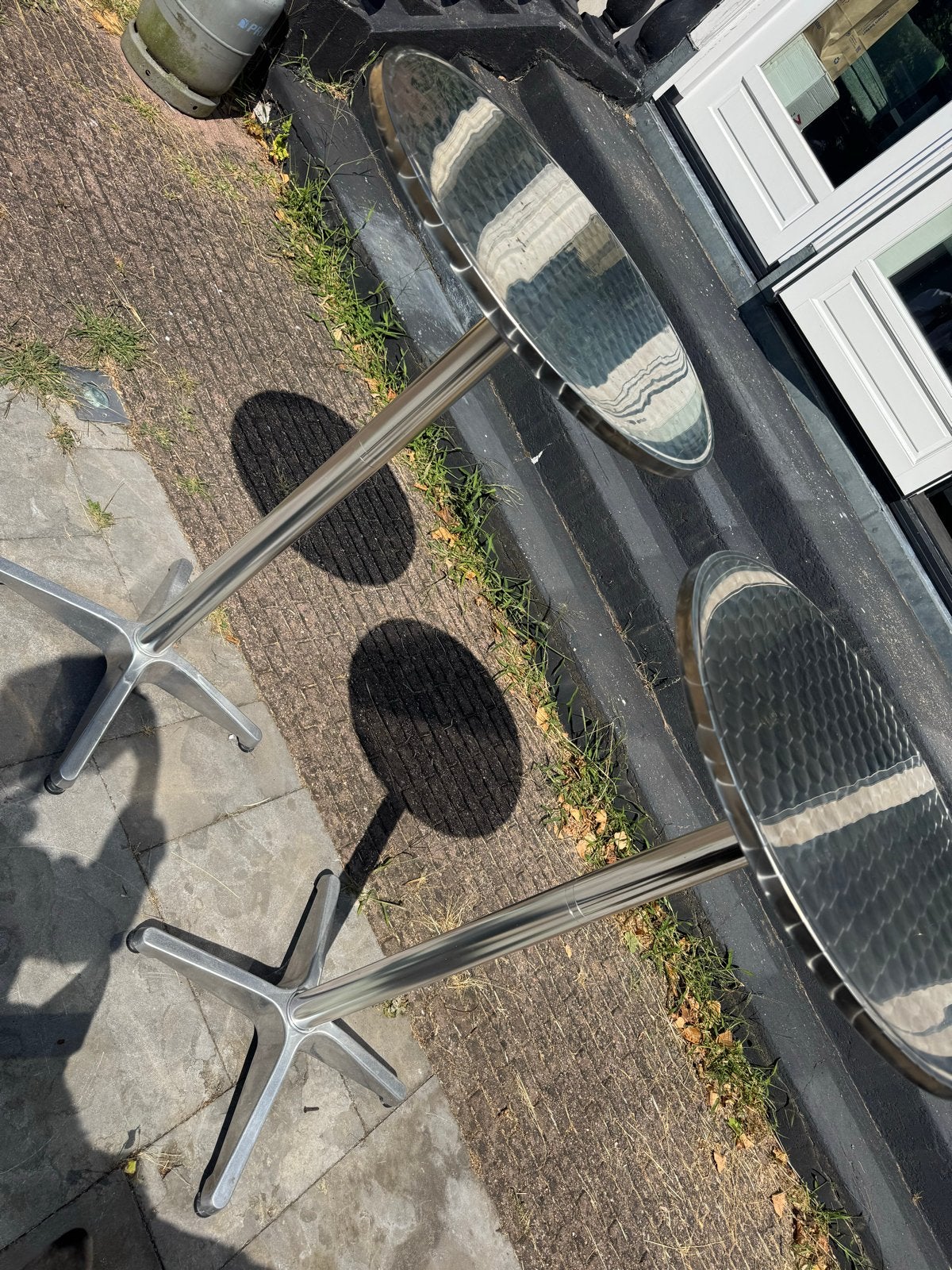 2 RVS Bartafels met kleine beschadigingen, Ophalen, Gebruikt