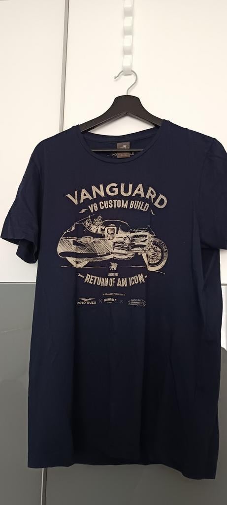 Vanguard T-shirt met motorprint - Maat L, Kleding | Heren, Maat 52/54 (L), Blauw, Ophalen of Verzenden, Zo goed als nieuw
