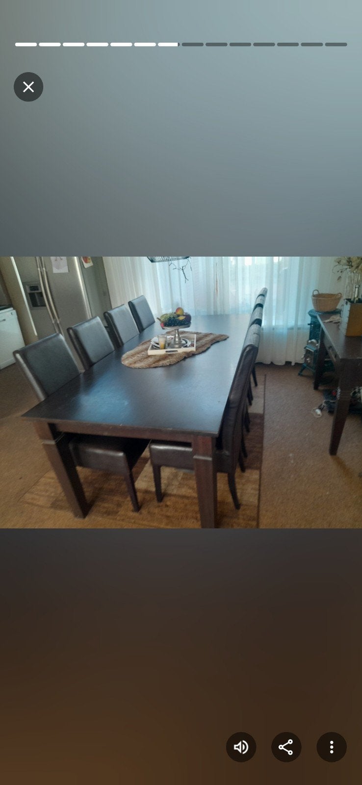 Massieve 8-persoons eettafel met 8 leren stoelen, Ophalen, Zo goed als nieuw, Vijf personen of meer, Overige houtsoorten