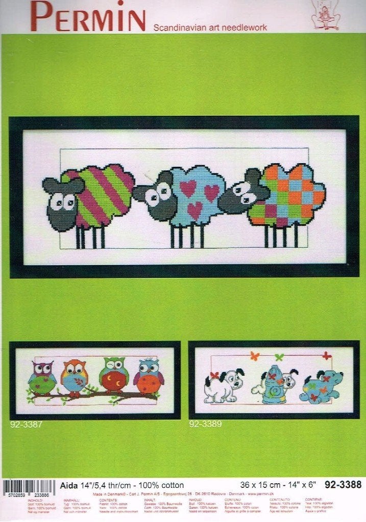 Cado permin borduurpakket, 3 EIGENWIJZE SCHAPEN 3388, Ophalen of Verzenden, Nieuw, Handborduren, Borduurpakket