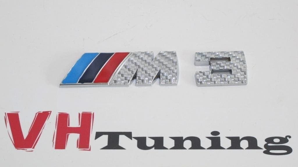 BMW M3 line 3D logo zelfklevend 13CM metaal carbon zilver, Auto diversen, Tuning en Styling, Ophalen of Verzenden
