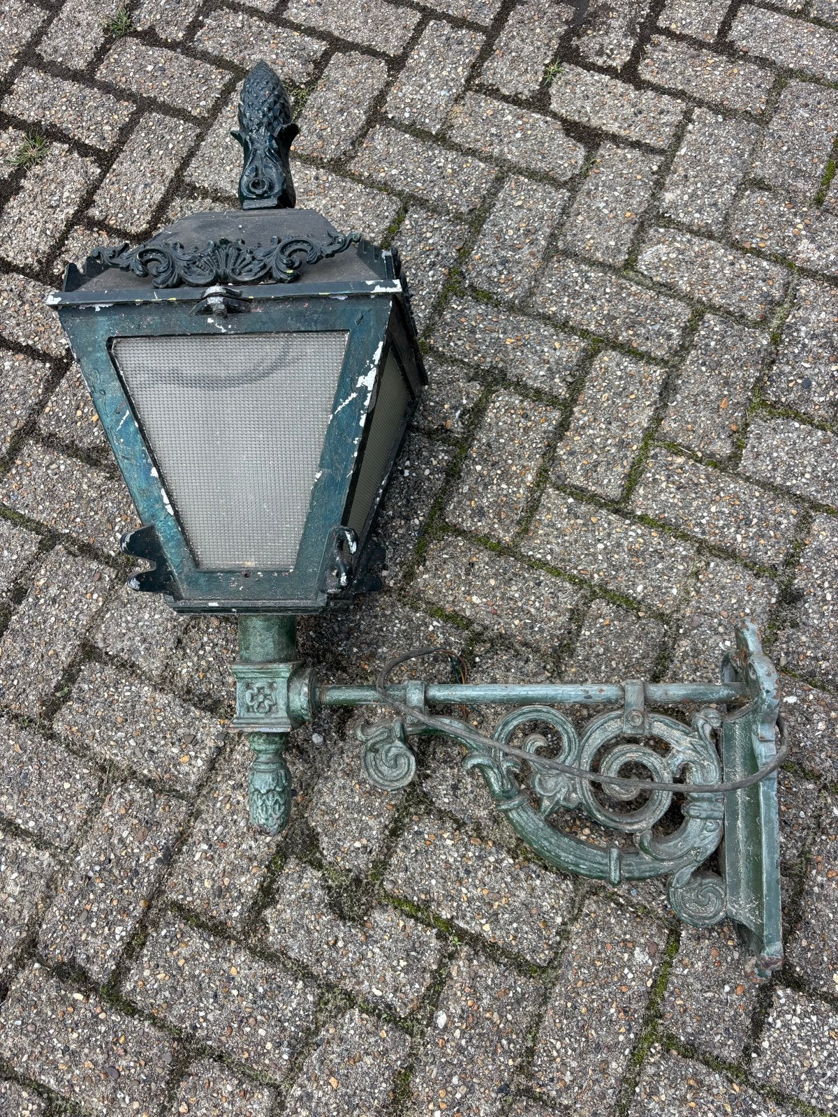 Antieke gietijzeren buitenlamp - Wandlamp, Ophalen